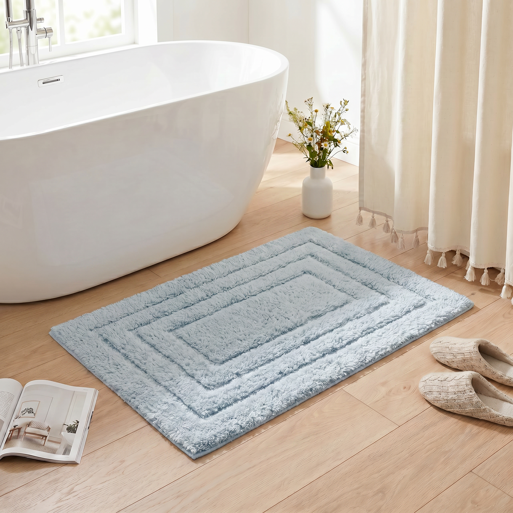 Royal Luxury Linen Diagonal Racetrack Bath Rug